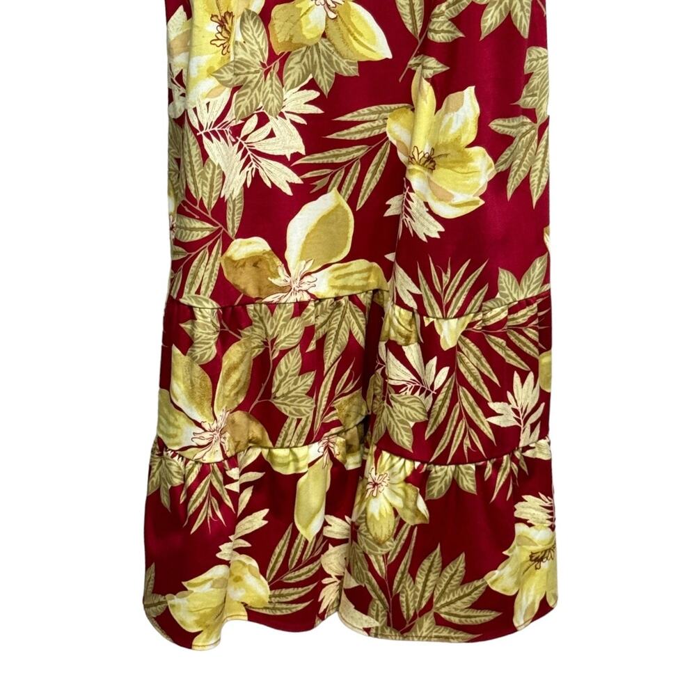 R&K Originals Red Tropical Floral Sundress Size 10 Cotton Spandex Summer Dress - Picture 6 of 11